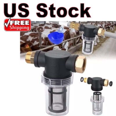 Inline Water Filter for Garden Hose with 40 Mesh and 100 Mesh Screen, 2 O-Rings