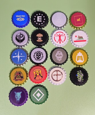 Fallout Inspired Bottle Caps Faction Bundle Of 18 *Handmade*