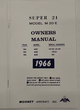 Mooney 1964-66 Super 21 Model M20E Owner's Manual- Reproduction