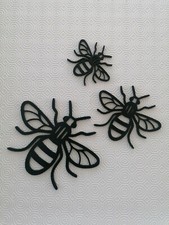 Manchester Bee Family wall art decoration Worker Bee garden colours set of 3 🐝