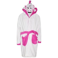 Kids Girls Bathrobes 3D Animal Unicorn Dressing Gown Fleece Nightwear Loungewear