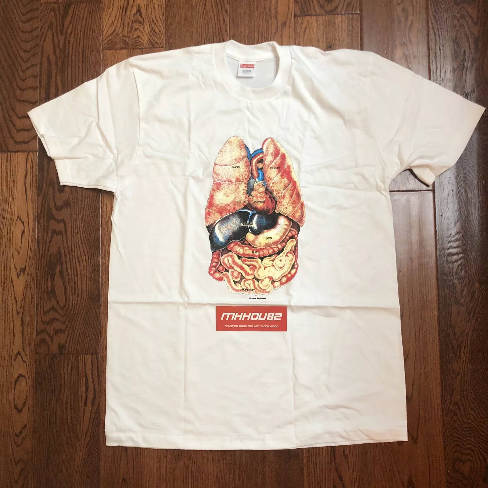 T shirt Supreme Guts neuf haut blanc automne hiver 2018 FW18 taille L