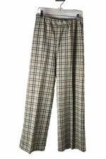 Vintage 70s Womens 14 Large Plaid Knit High Rise Wide Leg Flare Pants USA Grunge