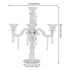 Elegant 5-Head Crystal Glass Candle Holder for Beautiful Table Decor