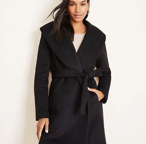 Petite Shawl Collar Wrap Coat 