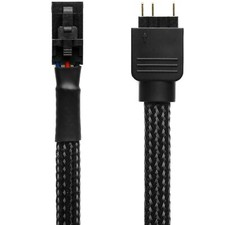 CRJ 3-Pin ARGB Lighting Adapter Cable - 6-inch 15cm Premium Black Sleeved