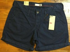 LEVI'S CUFFED 100 COTTON SHORTS Women's 6 / 28 Navy Blue NWT 44