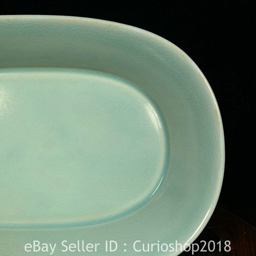 9.4" Antique Old Chinese Song Dynasty Ru Kiln Porcelain Flower basin - Picture 7 of 9