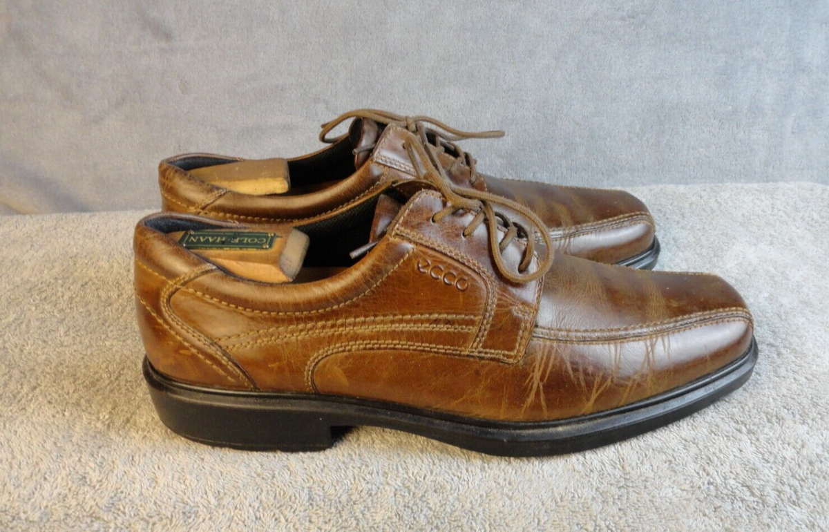 ECCO Helsinki Tie Oxfords Leather Derby Shoes Bicycle Toe Brown Men\'s EU 45 Men main image 2