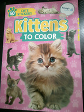 NEW KITTENS CATS coloring book with 50 stickers FREE GIFT