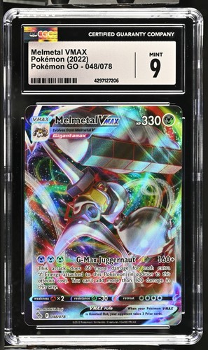 CGC Graded 9 Mint Melmetal VMAX 048/078 Pokemon Go Pokemon Card