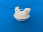 Milk Glass Indiana White Hen on Nest Covered Bowl
