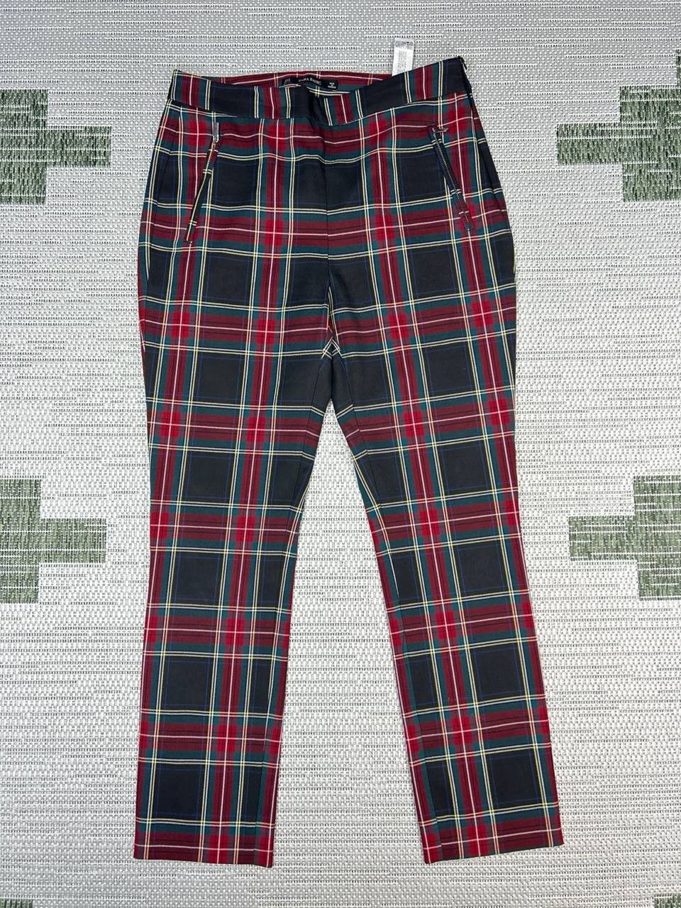 Zara Basic Pants Womens Medium Multicolor Christm… - image 1