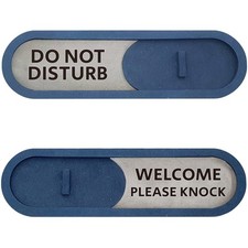 Privacy Sliding Door Sign Do Not Disturb Welcome Please Knock Office Blue