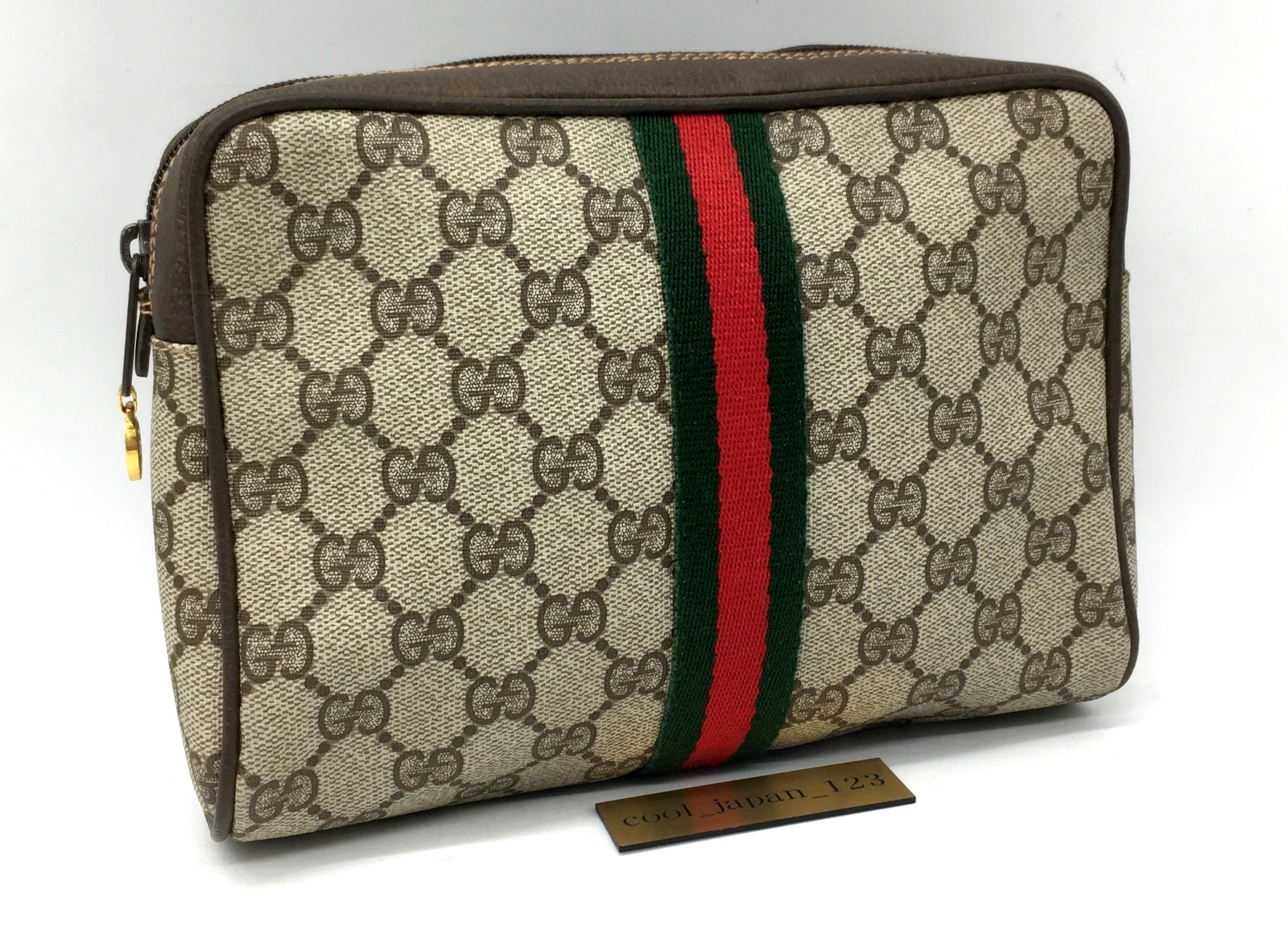 Auténtico bolso de mano GUCCI Vintage GG Supreme Web Sherry Line Italia 010.378
