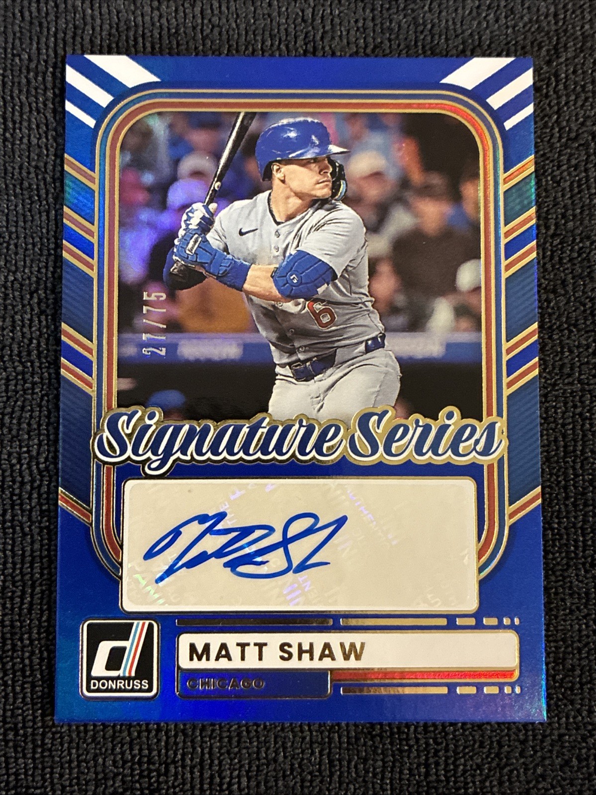 2026 Panini Donruss Signature Series Matt Shaw Auto Blue Foil #’d/75 #SS-MS Cubs