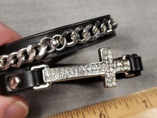Beautiful Bracelet Leather Cross Religious Christian Gift C6