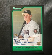 2006 BOWMAN RYAN ZIMMERMAN AUTO RC ROOKIE #221 NATIONALS AUTOGRAPH A