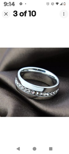Men/Women CZ Couple Stainless Steel Wedding Ring Titanium Engagement Band 8 - Picture 6 of 8