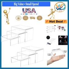 2 Sets Acrylic Display Risers 4x5x6 Inches Clear Product Stands