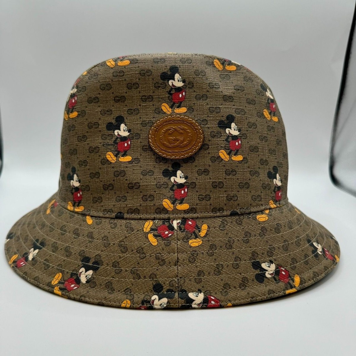 (最終値下げ)  GUCCI ミッキー 帽子 Gucci x Disney Mickey Mouse Brown GG Bucket Hat Limited