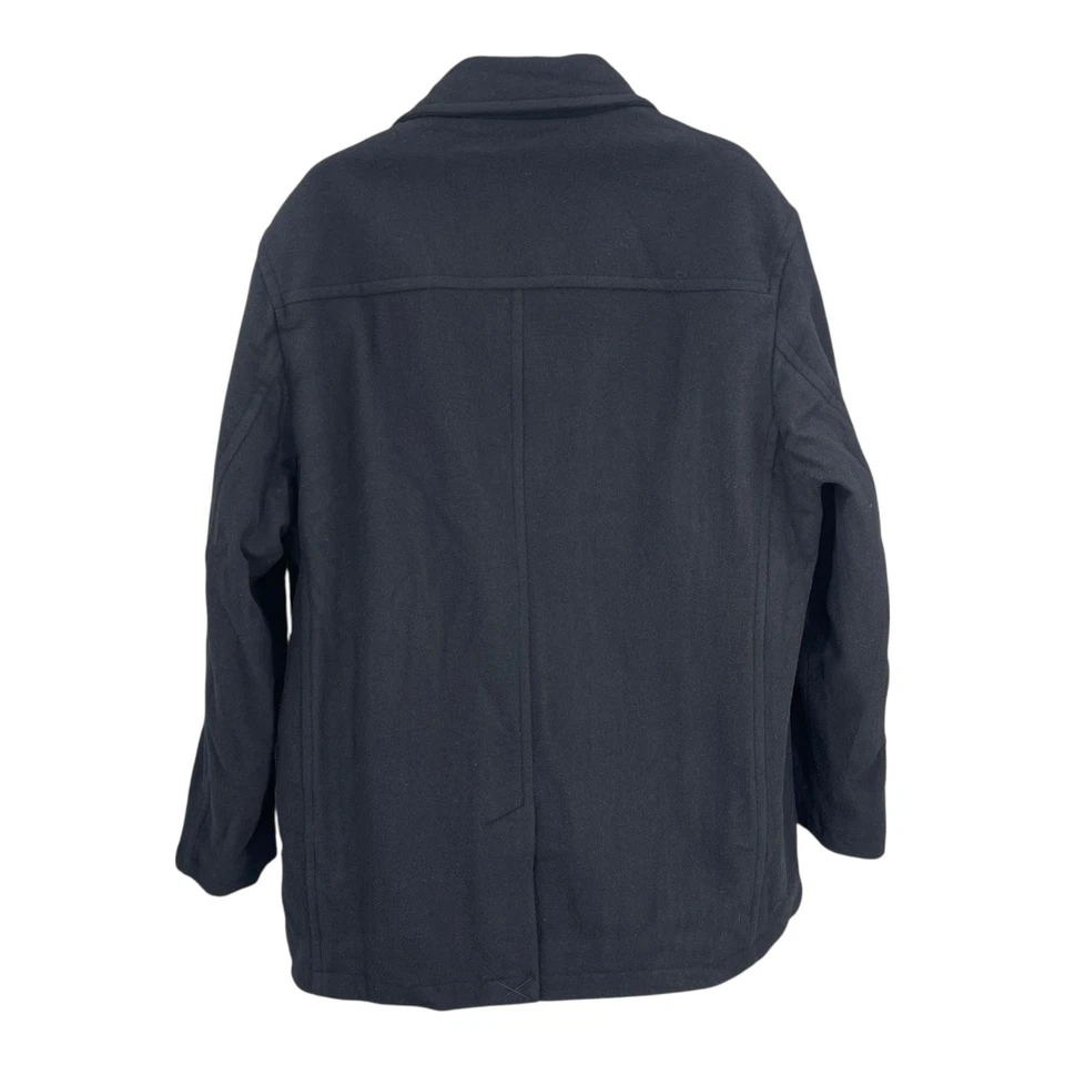 Abrigo Roundtree & Yorke Hombre Talla XL Negro Lana Chaquetón Doble Pecho Chaqueta Nuevo con Etiquetas Foto 2 de 4