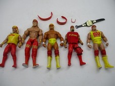 WWE WCW HULK HOGAN CUSTOMED FIGURES (HEAD SWAPS) LOT OF 5 PRE-OWNED MATTEL JAKKS