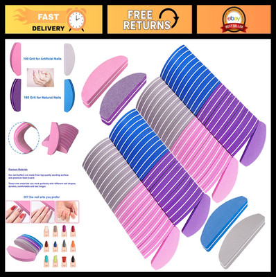 80 Pcs Nail Buffers & Files Set - Double-Sided 100/180 Grit for Acrylic & Natura