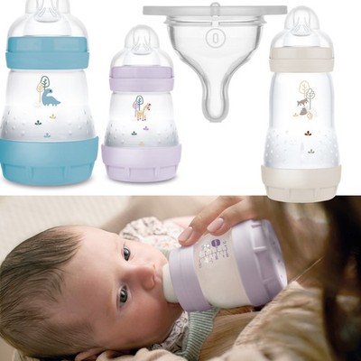 MAM Easy Start Matt * AntiKolik Weithals Baby Flasche * Creme Lila Blau