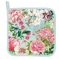 Michel Design Works Garden Melody Potholder Blue Floral - NEW