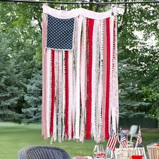 4th of July Decorations - Memorial Day Decor - 4 x 2.3 Ft Rag American Flag