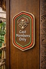 Tiki Bar Decor Polynesian Resort Sign Cast Members Only Fan Art Wall Sign Door