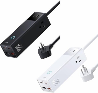 Baseus 100W GaN USB-C Fast Charging Power Strip 7-in-1 Surge Protector Brand New