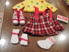 Vintage Playmates 1986 CRICKET SCHOOL TIME PLAYTIME Doll  outfit with cassette
