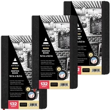 Small Hardcover Sketch Book 5.1x8.3 Drawing Pad 3 Pack 100 Sheets Sketch Pads...