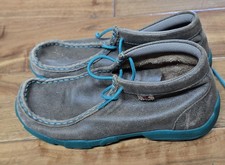 Twisted X Youth Kids Shoes Moccasins 4 Chukka Driving Western Leather Turq Lace