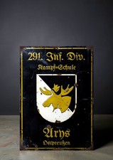 291. I.D. Kampf=Schule Arys Ostpreu&szlig;en 2. Weltkrieg Schild Alu Druck