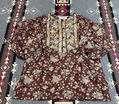 MaxMara Pianoforte Silk Floral Tunic Blouse Italy Women s 2 T41