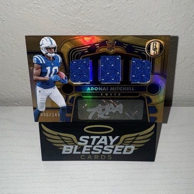 2024 Panini Gold Standard #7 Adonai Mitchell - Triple Patch Auto /149 (RPA)