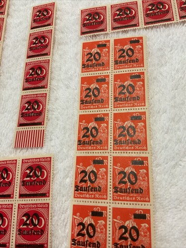 GERMANY-(-1922-1923-)-20.000 Mark-INFLATION lot Of Blocks /FAULTS-SEE PHOTOS.#6 - Picture 5 of 9
