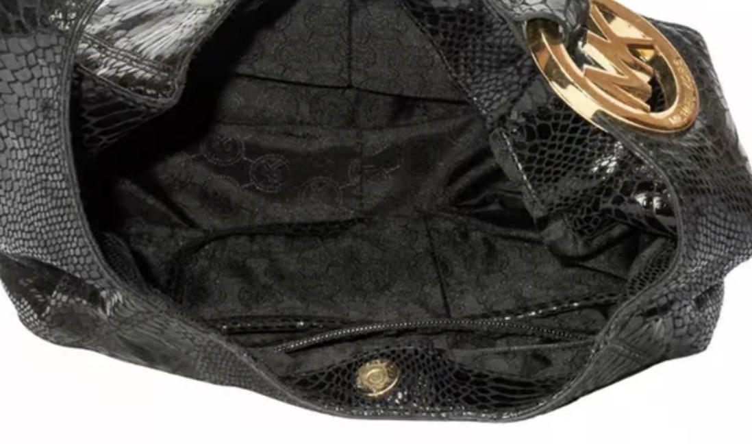Michael Kors Fulton Black Python Snakeskin Emboss… - image 11