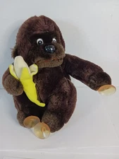 Prestige Toy Corp. Suction Cup Window Hanger Monkey Plush Vintage 1987