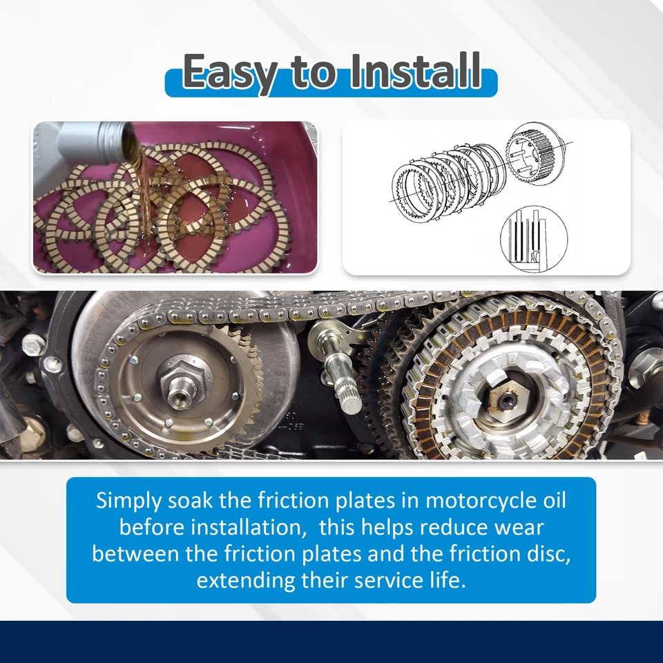 17PCS Extra Clutch Plate Friction Steel Clutch Kit for Harley Big Twin 1990-1997 - Image 3 of 4