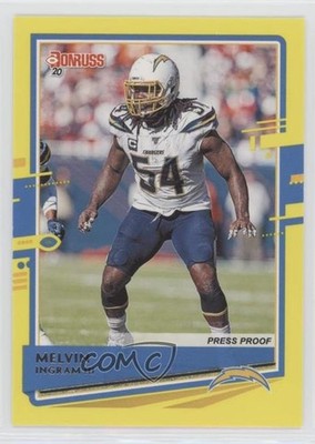 2020 Panini Donruss Dollar Tree Press Proof Yellow Melvin Ingram III #140 0b3