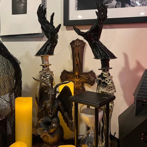 1 pieza candelabros de mano espeluznantes montados en la pared decoraciones de Halloween manos de terror - Imagen 22 de 24