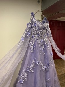 strapless open back dress A Line Spaghetti Straps Corset Back Long Prom Dress PSK515 US6 / Blue main image 0