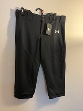 Under Armour Baseball Pants Youth Extra Large Black- Tapered Fit YXL