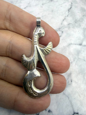 Native American Sterling Silver Pendant Winged Creature Approx 2.25 x 1'. 11 9 G