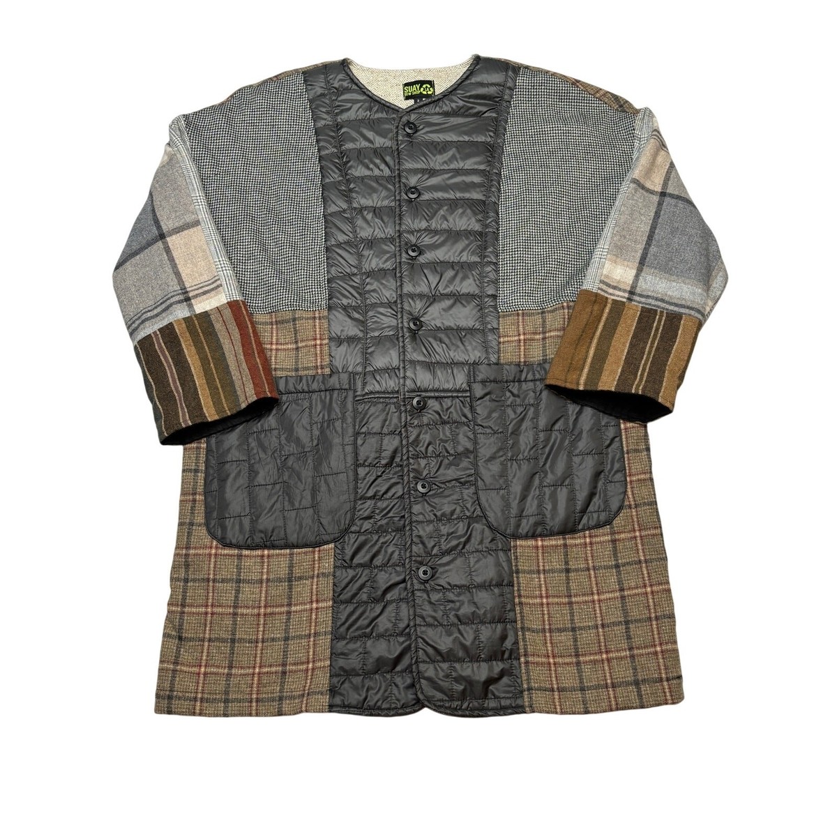 SUAY Sew Shop Upcycled Patchwork Jacket Size 2/Mdium Quilted Duster