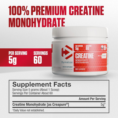 100% Creatine Monohydrate with Creapure, 5G per Serving, 60 Servings (300G), Cre